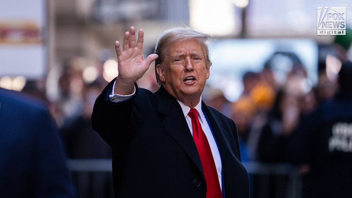 Former president Donald Trump departs The Trump Building, located at 40 Wall Street, in Manhattan