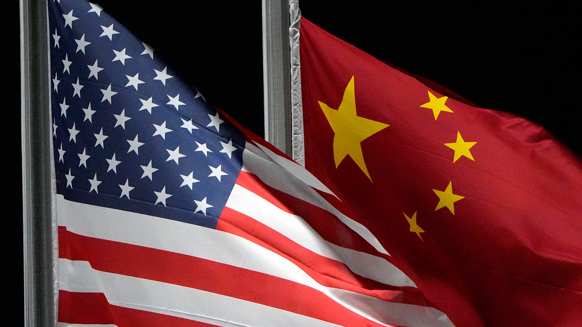 The U.S. and China flags